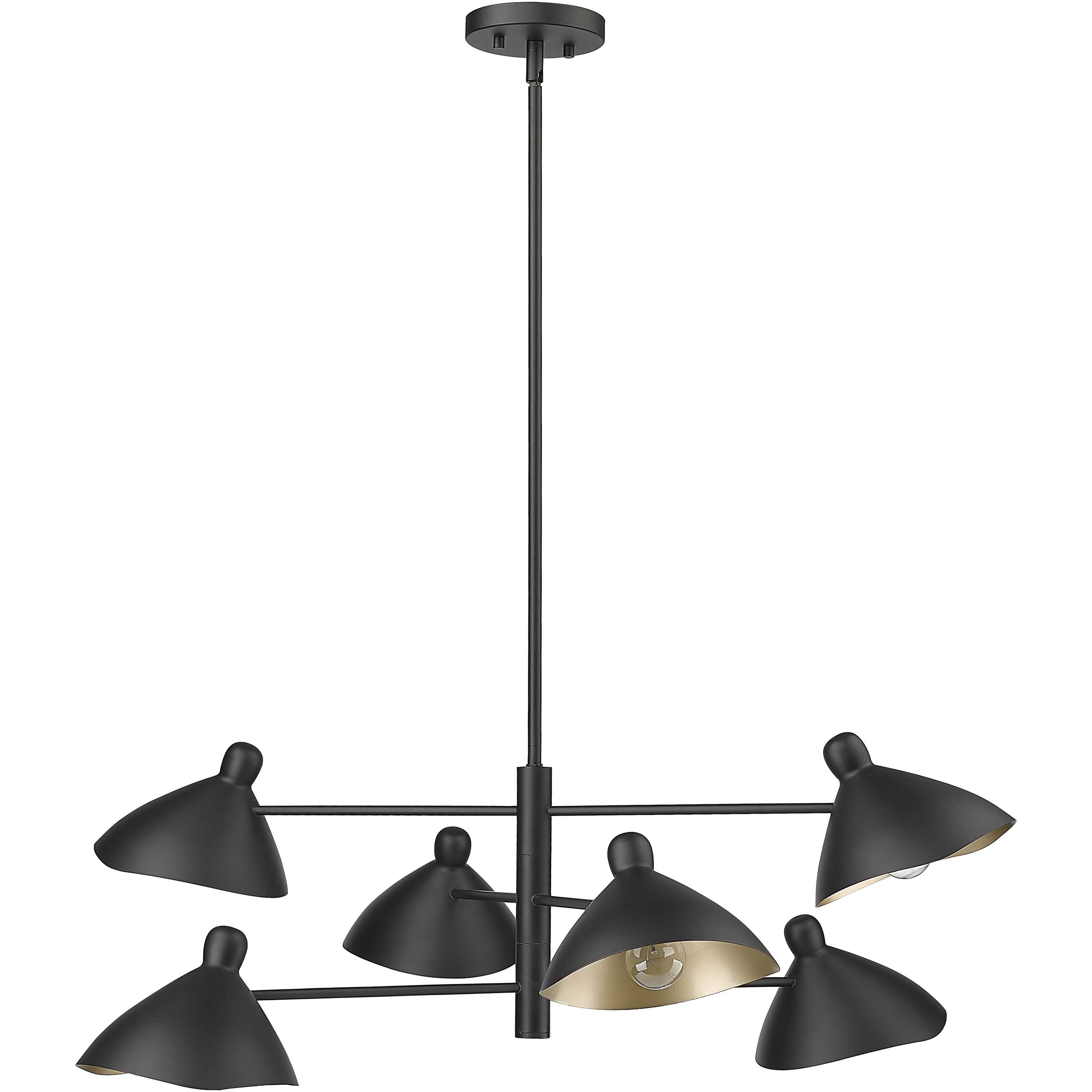 Warhol 6 Light 35 inch Matte Black Chandelier Ceiling Light